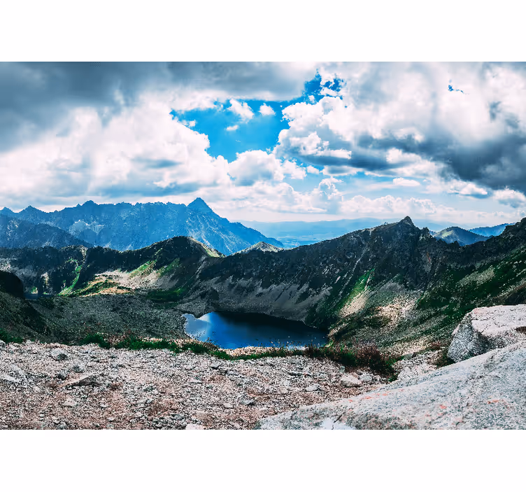 Tapisserie murale paysage lac de montagne grand - TenStickers