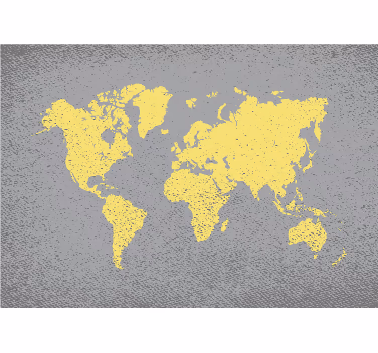 Tapisserie carte du monde carte du monde en contour - TenStickers