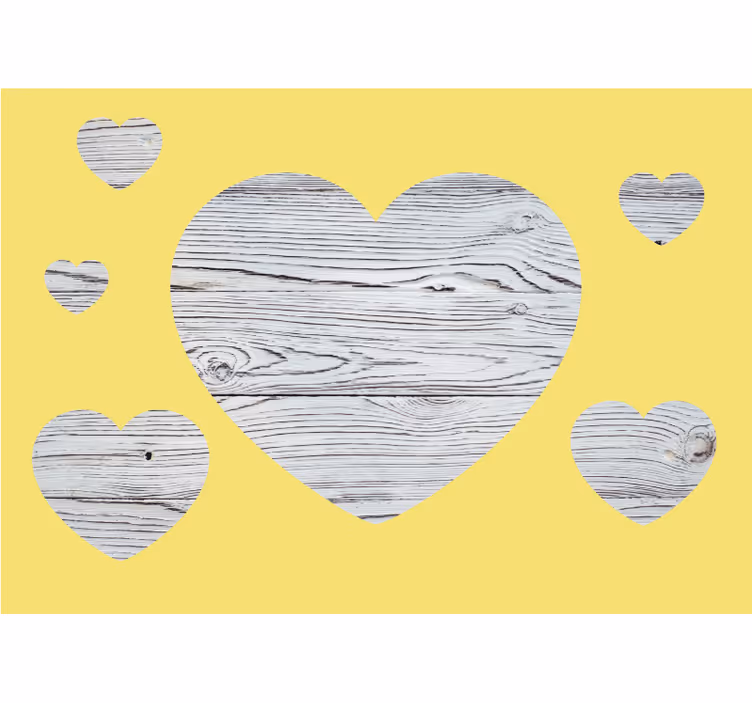 Tapisserie murale amour motif bois cœur - TenStickers