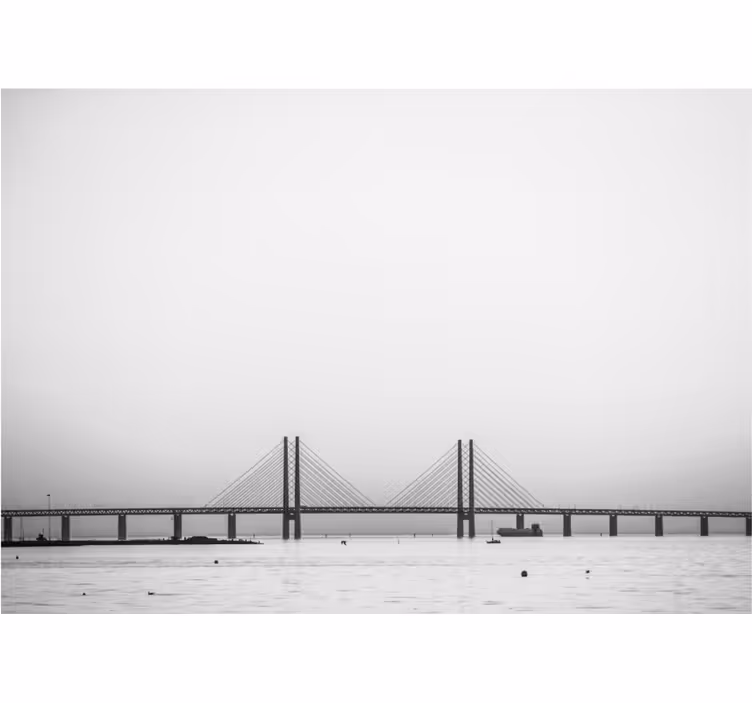 Tapisserie ville pont sur l'eau - TenStickers