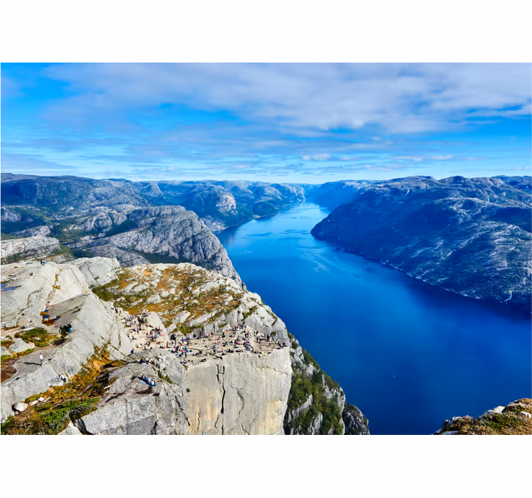 Tapisserie murale paysage vue panoramique sur le fjord - TenStickers