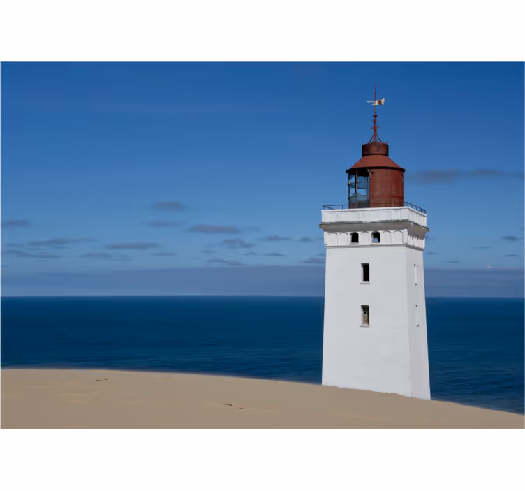 Tapisserie montagne phare par océan - TenStickers