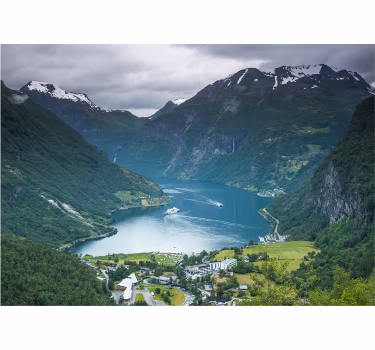 Tapisserie murale paysage vues époustouflantes sur fjord - TenStickers