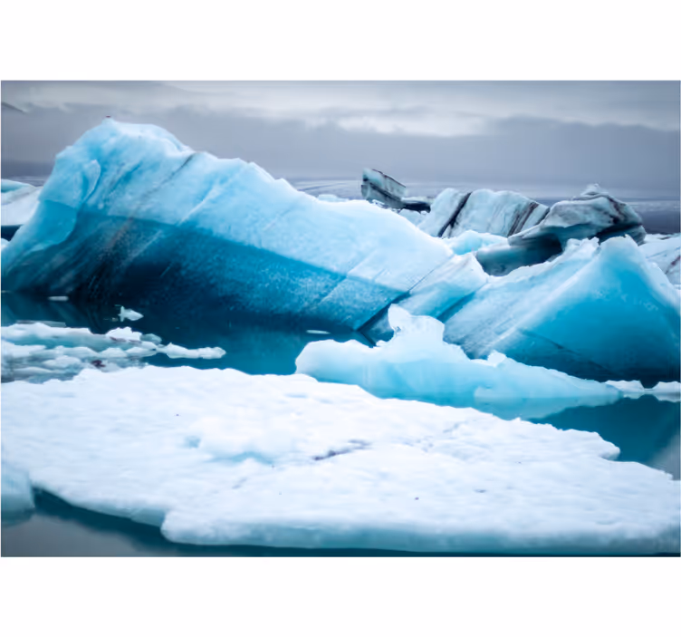 Tapisserie montagne formations de glace glaciaires - TenStickers