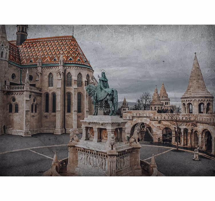 Tapisserie ville vue du château de budapest - TenStickers