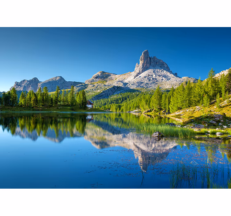 Tapisserie murale paysage reflets de montagnes - TenStickers