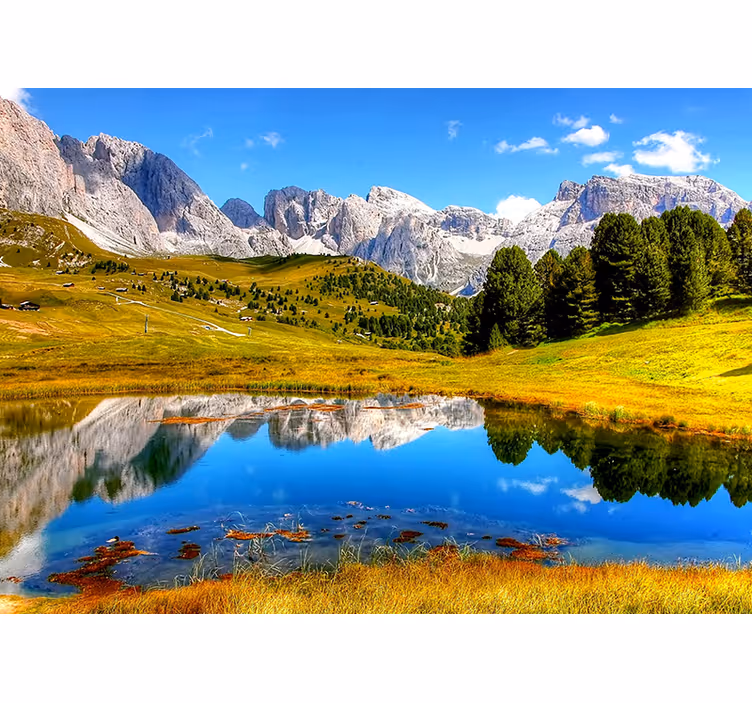 Tapisserie murale paysage Écho de montagne tranquille - TenStickers