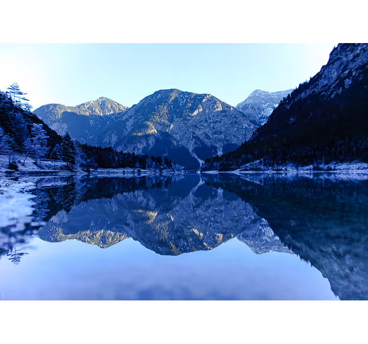 Tapisserie murale paysage reflet de montagne - TenStickers