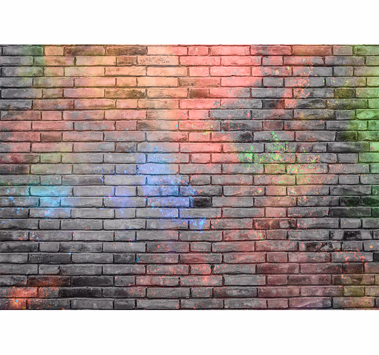 Papier peint brique éclaboussure de couleur - TenStickers