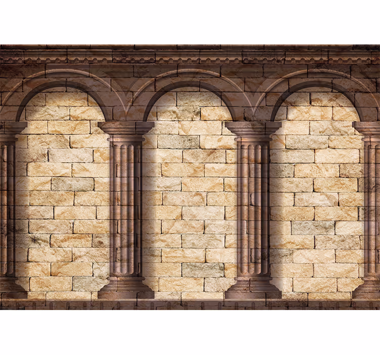 Papier peint brique Porte de balcon sur mur de briques - TenStickers