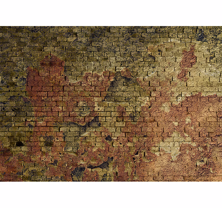 Papier peint brique Mur de briques ancien et endommagé - TenStickers