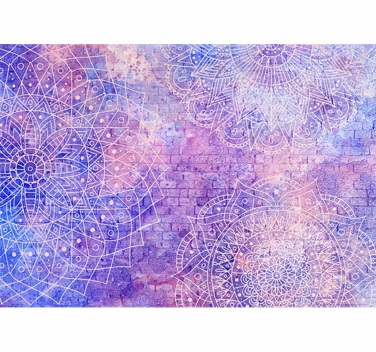 Papier peint brique Mur de briques avec  mandala - TenStickers