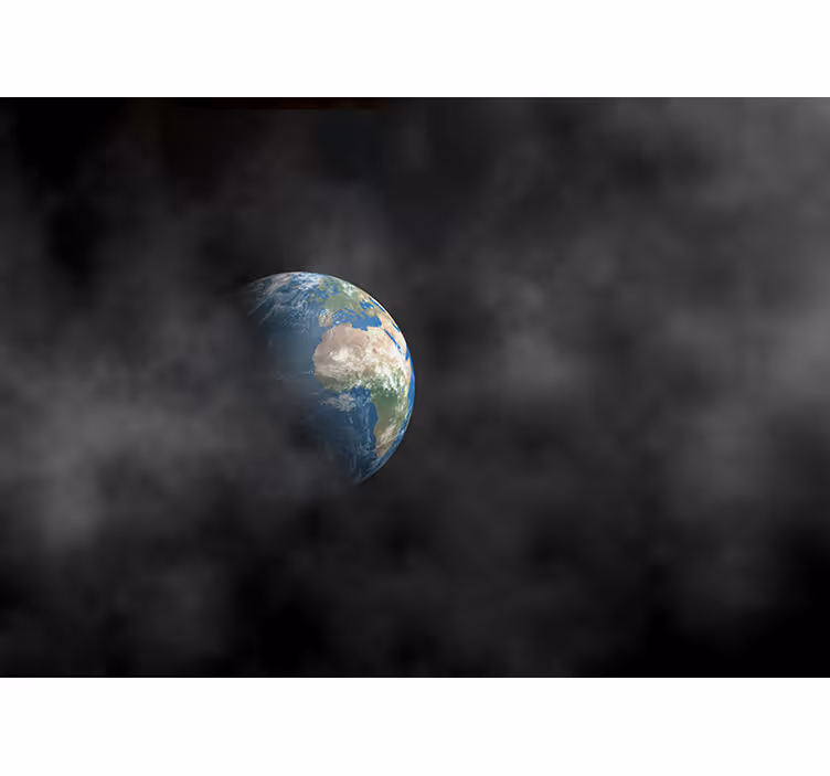 Papier peint intissé chambre adulte Terre entourée de fumée - TenStickers