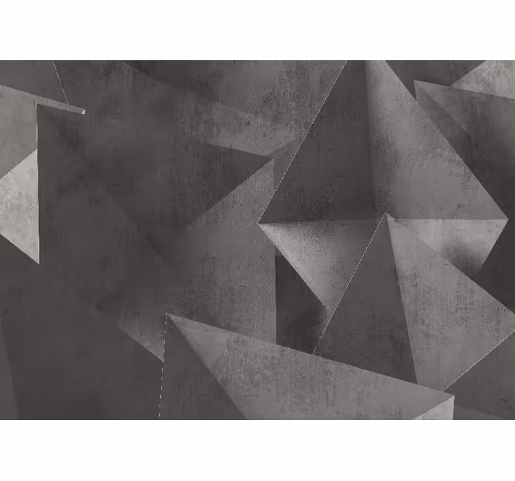 Papier peint imitation pierre Triangles de béton gris 3d - TenStickers