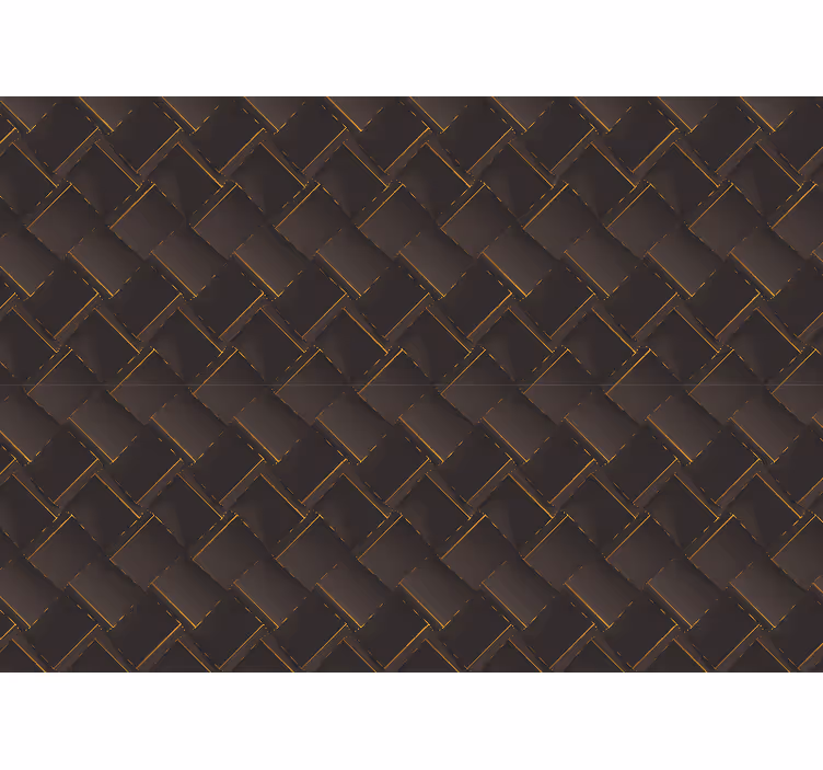 Papier peint salon Cubes noirs dorés fumés - TenStickers