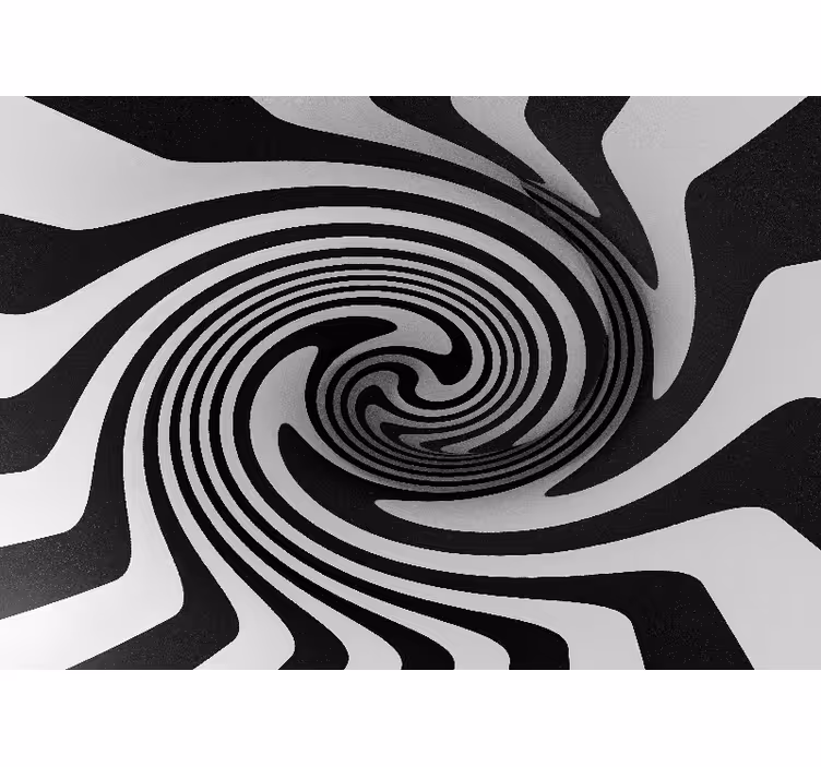 Papier peint 3D Tunnel en spirale infini noir et blanc - TenStickers
