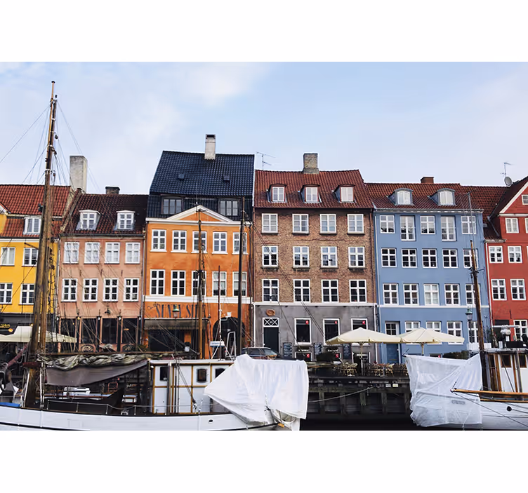 Tapisserie ville vue sur le canal de copenhague - TenStickers