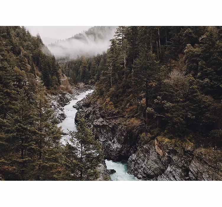 Tapisserie nature paysage de rivière majestueux - TenStickers