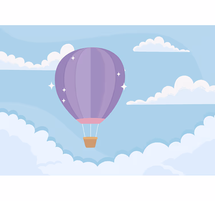 Tapisserie chambre enfant ballons à air chaud ludiques - TenStickers