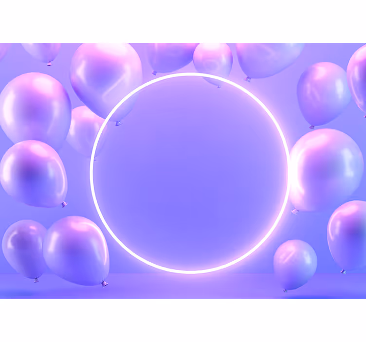 Tapisserie murale amour cercles de ballons flottants - TenStickers