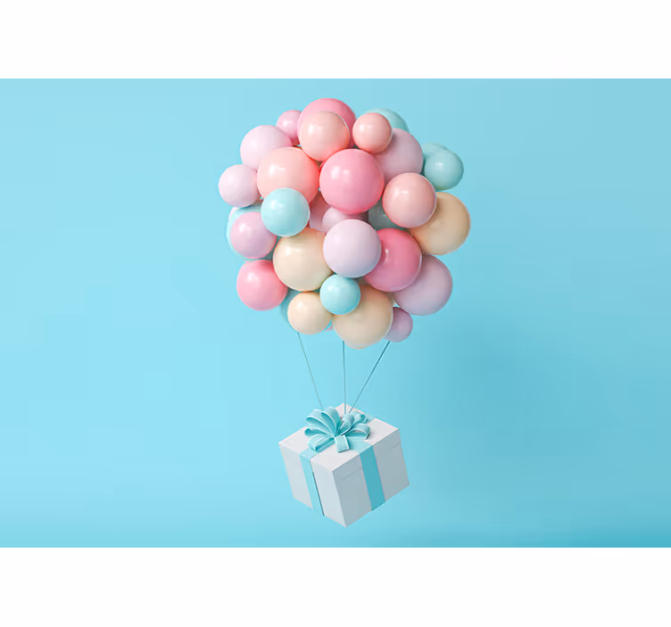 Tapisserie chambre bébé bouquet de ballons - TenStickers