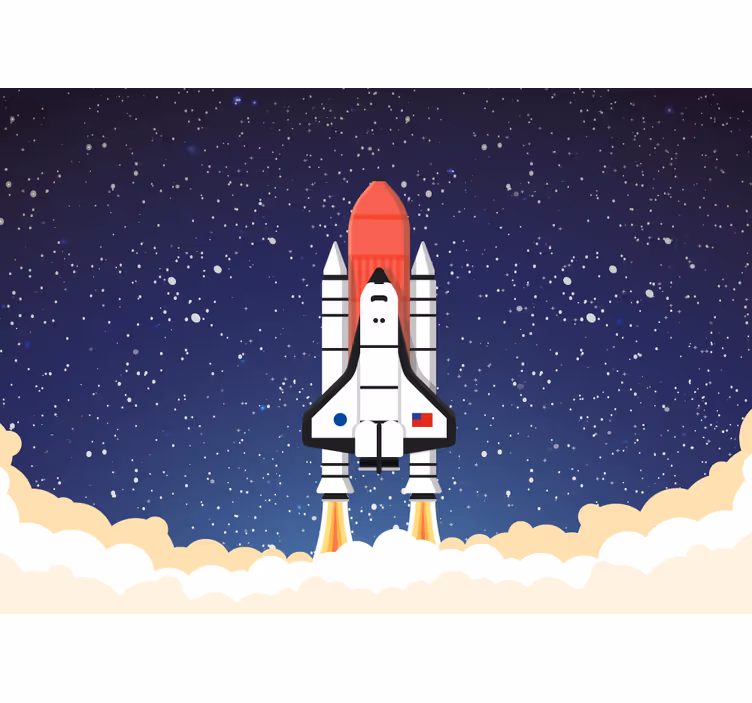 Photo murale lancement de fusée dans l'espace - TenStickers