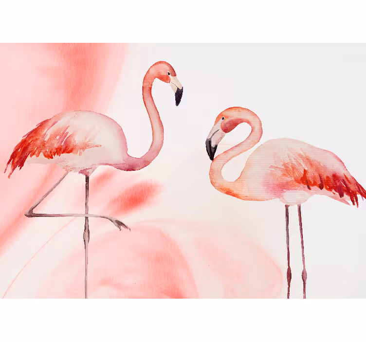 Photo murale flamant rose moderne dessin main - TenStickers