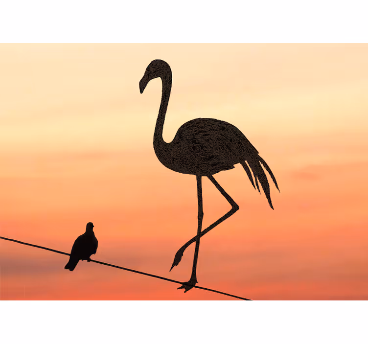 Tapisserie murale animaux flamant rose Élégant coucher - TenStickers
