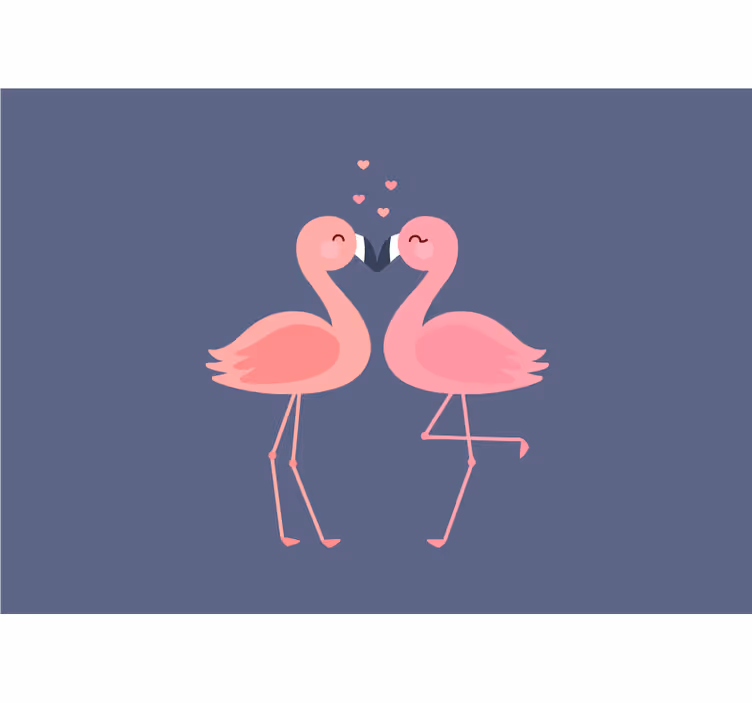 Tapisserie murale amour flamants en affection - TenStickers