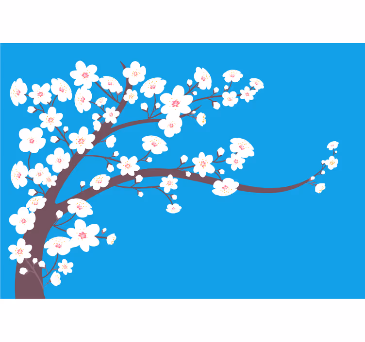 Tapisserie fleur branche de fleurs de cerisier - TenStickers