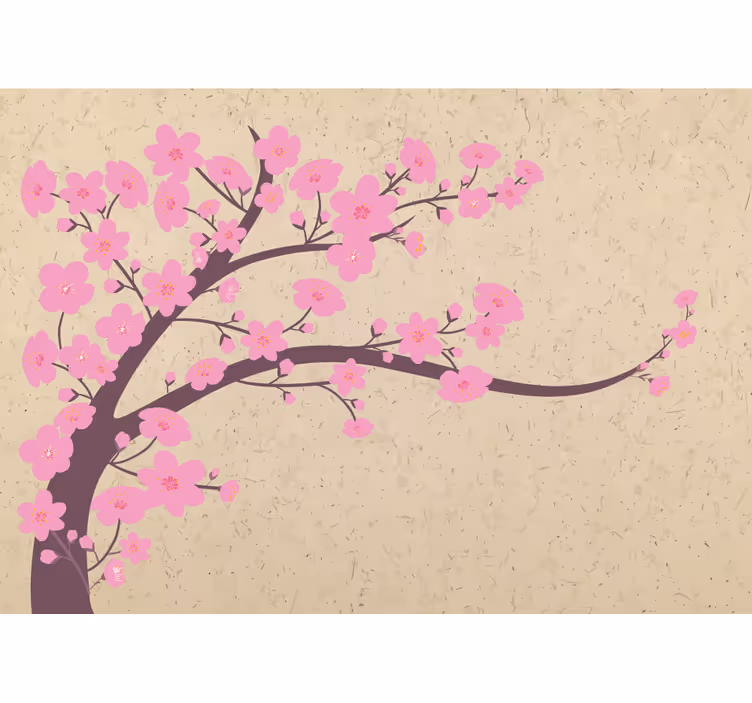 Tapisserie fleur cerisier en fleurs - TenStickers