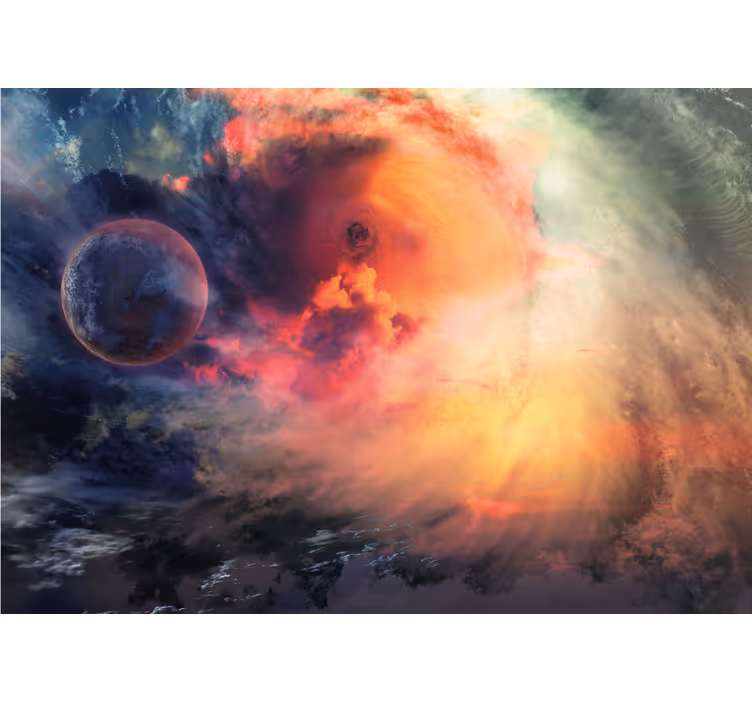 Papier peint 3D Cosmos avec orbites - TenStickers