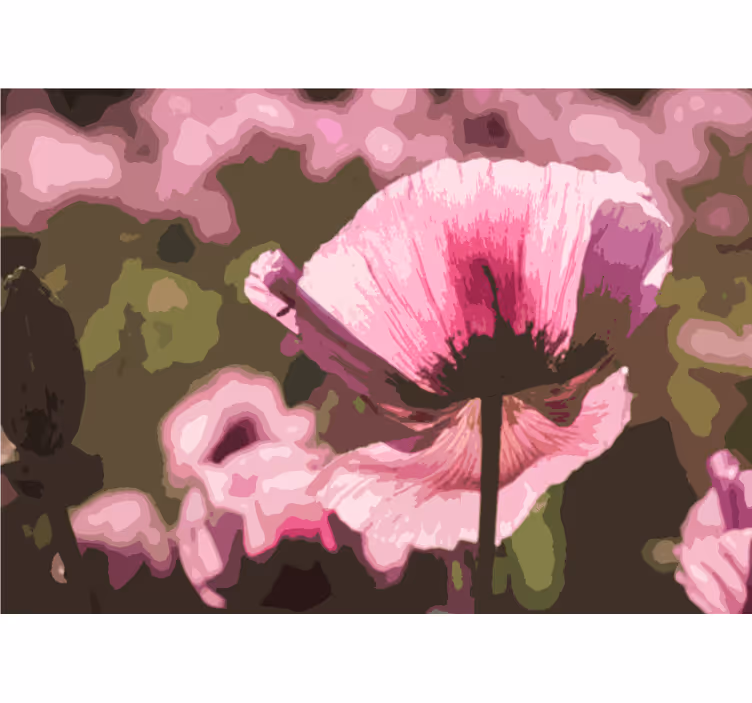 Tapisserie murale coquelicots en fleurs roses - TenStickers