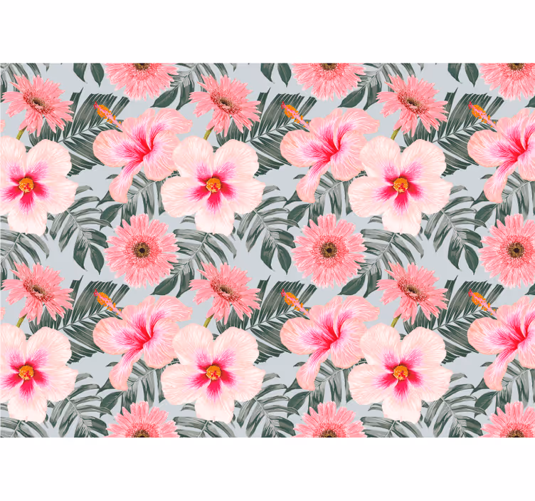 Papier peint fleuri Peinture pastel colorée - TenStickers