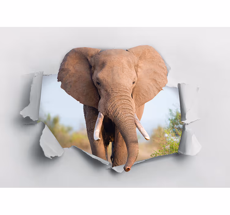 Tapisserie murale animaux portrait d'éléphant majestueux - TenStickers