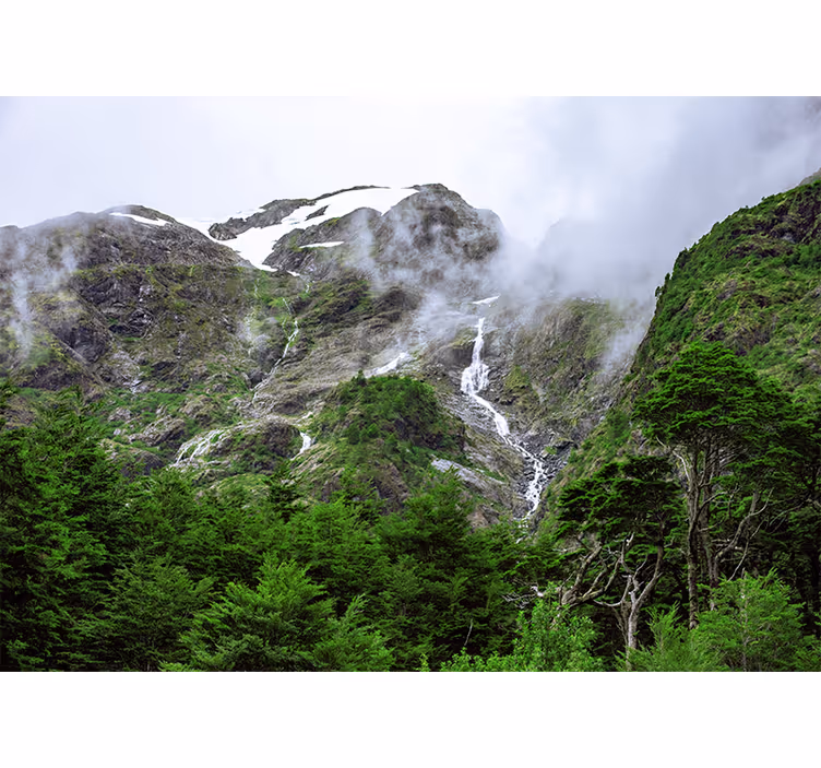 Tapisserie murale paysage vue sur les grandes montagnes - TenStickers
