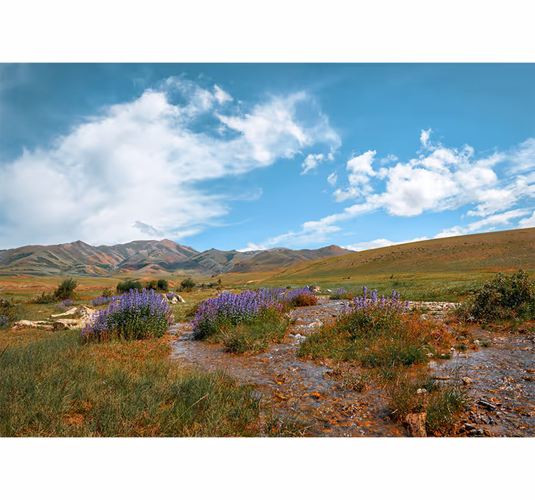 Tapisserie nature paysage de montagnes vastes - TenStickers