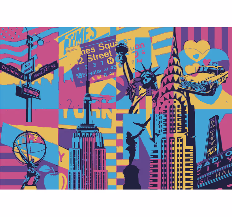 Papier peint mural art urbain Peinture pop art new york - TenStickers