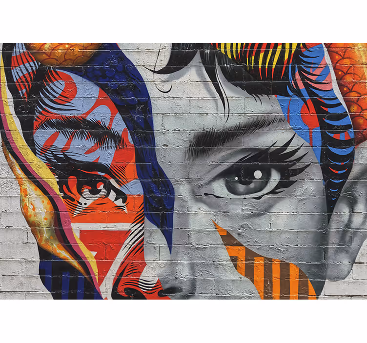 Papier peint mural art urbain Audrey hepburn pop art graffiti - TenStickers