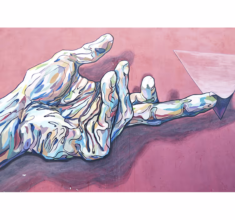 Tapisserie murale art geste abstrait de la main - TenStickers