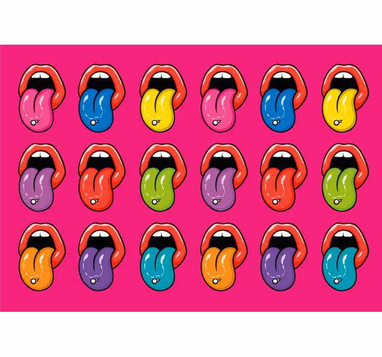 Tapisserie graffiti expressions de langues colorées - TenStickers