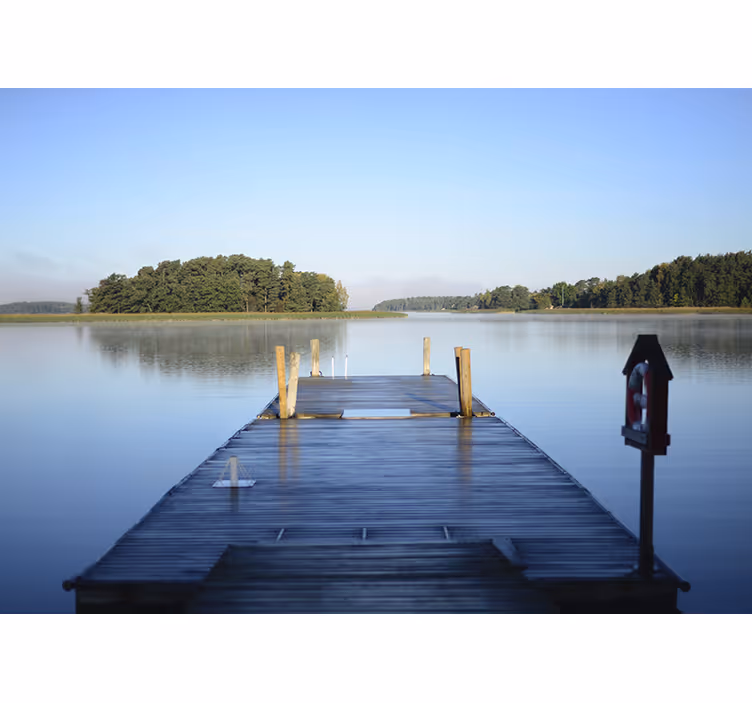 Tapisserie lac quai tranquille - TenStickers