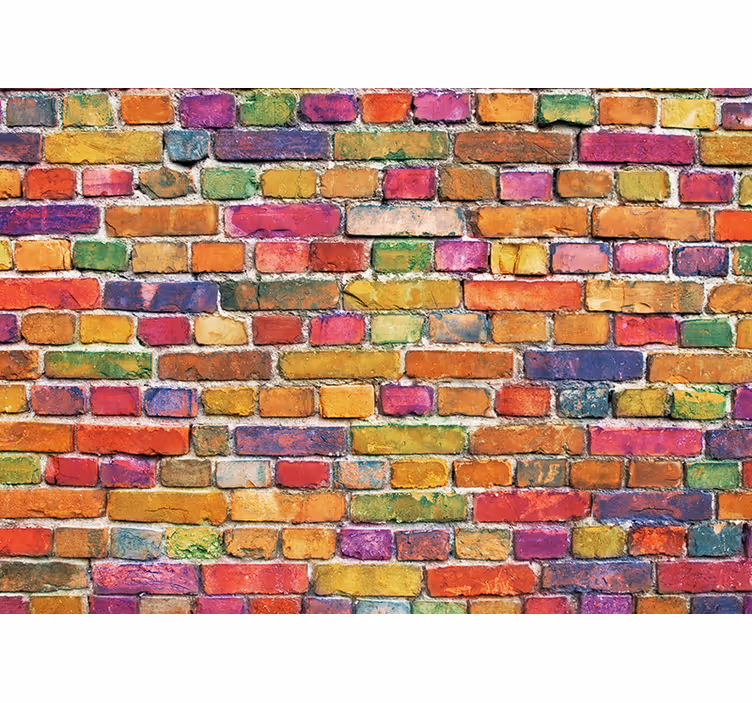 Papier peint mural art classique Briques d'art colorées - TenStickers