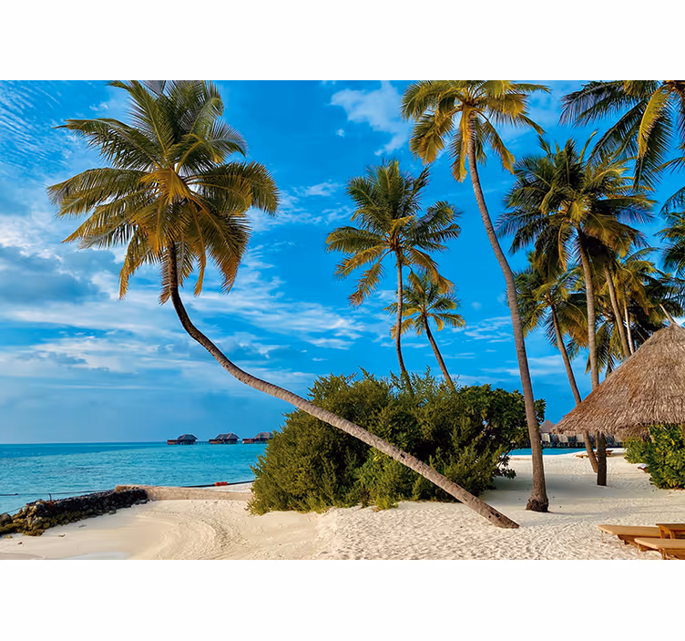 Tapisserie nature paysage tropical de palmiers - TenStickers