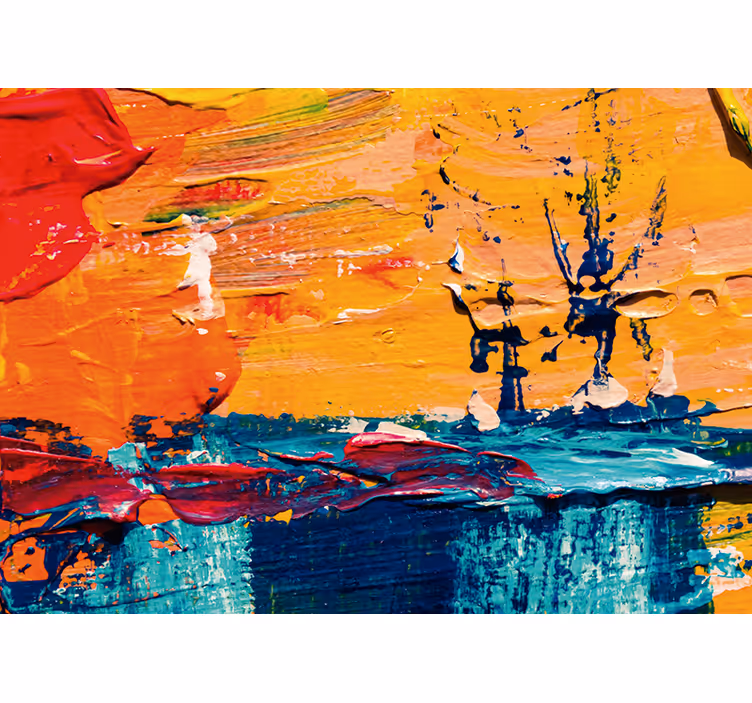 Papier peint salon Peinture abstraite orange art urbain - TenStickers