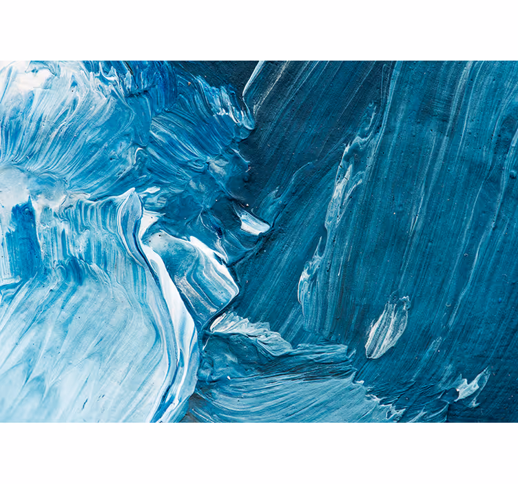 Papier peint salon Peinture bleue art original - TenStickers