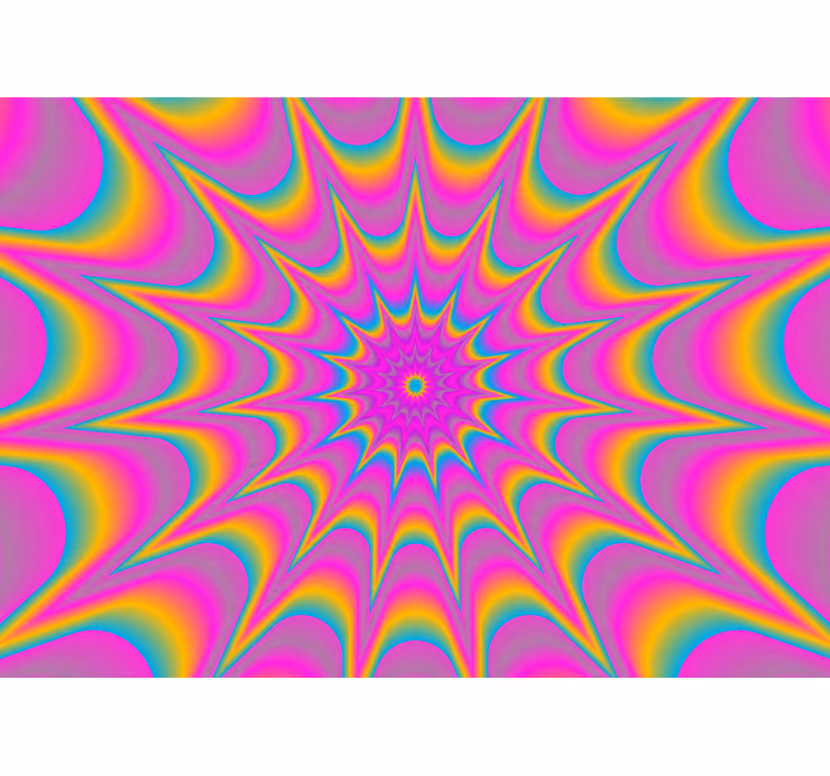 Tapisserie murale abstraite motif hypnotique radiatif - TenStickers