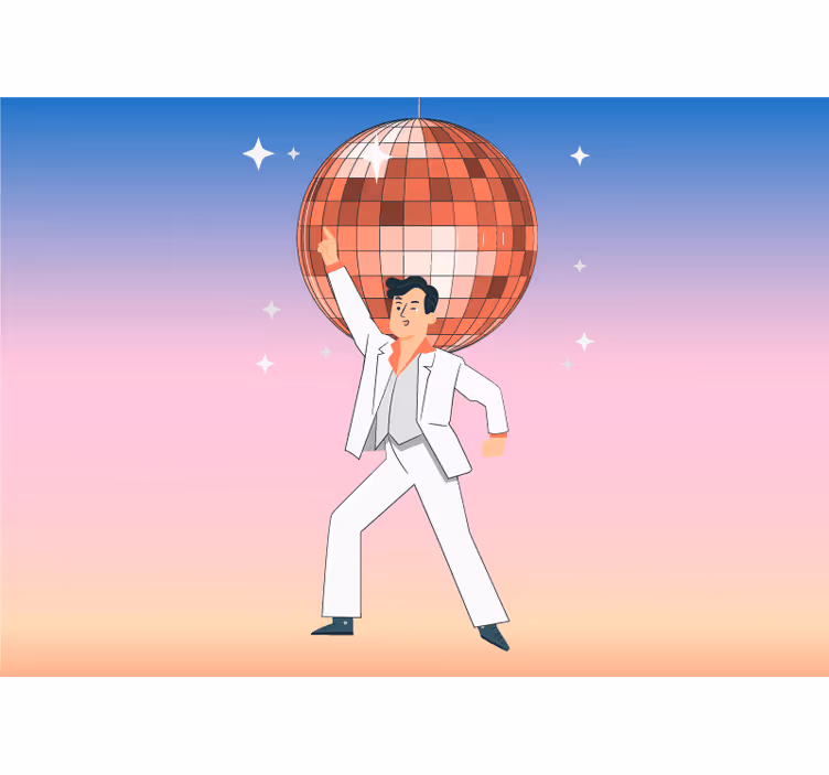 Papier peint ado Illustration boule disco - TenStickers