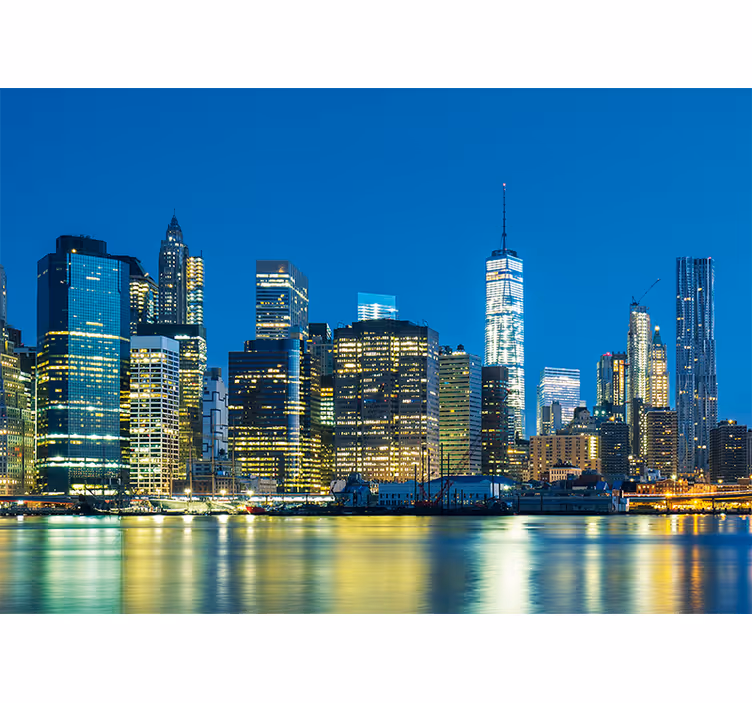Tapisserie new york horizon nocturne de nyc - TenStickers