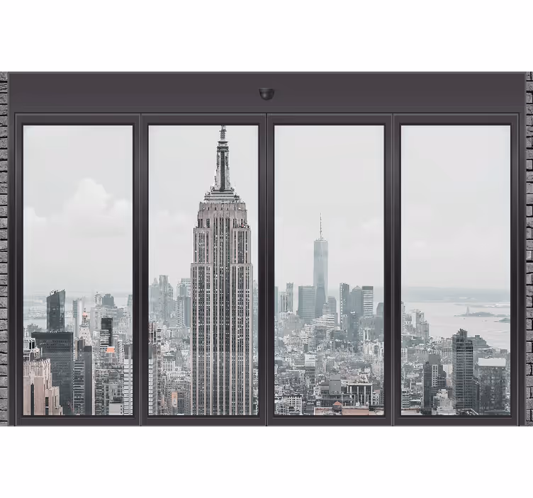 Photo murale fenêtre vue sur l'empire state - TenStickers